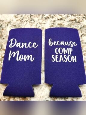 3 Dance Mom Purple Slim Can Cooler Koozies